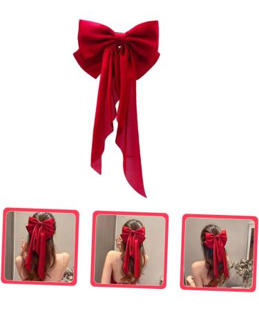 Healeved Satin Ribbon Hairpin Barrettes for Teen Hair Ribbons Hair Bows for Teen Large Hair Bows for Red Bow for Hair Ribbon for Hair Bow Barrettes Women Big Hair Bows - Buy Online on GoSupps.com