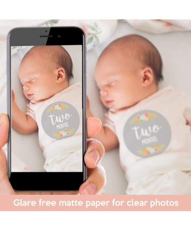Floral Baby Monthly Stickers for Girls | Set of 24 Newborn Milestone Month Stickers - Buy Online on GoSupps.com
