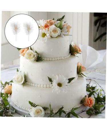 NAMOARLY 2 Pcs Insert Pearl Trim Pearl Decor Beige Decor Ostrich Trim Baking Diy Decor Dessert Inserting Decor Inserting Baking Topper Baking Toppers Insert Card Cake White White 12X5.5CM - Buy Online on GoSupps.com