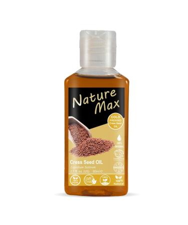 Nature Max Cresses Cress Oil Essential Oils Natural Undiluted Pure For Hair And Skin Care Cold Pressed Premium (1 Pack 2.70 oz / 80 ml)