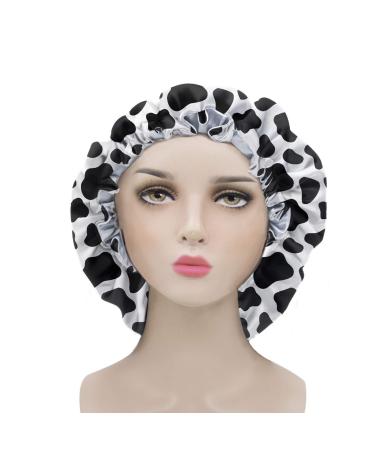 Belidome Cow Print Stain Silk Bonnet Sleeping Cap for Women Girls Hair Covering for Curly Natural Hair Loss Durabe Breathable