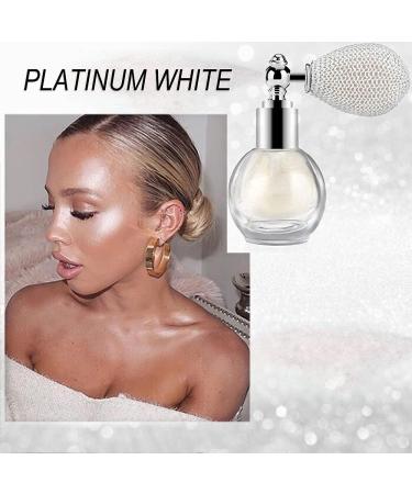 Glitter Highlighter Powder Spray - Platinum White Shimmer for Women's Makeup and Body Contouring - Buy Online on GoSupps.com