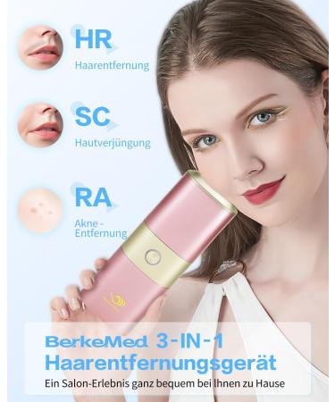 Berkemed IPL Hair Removal Device - Laser with Ice Function 800000 Light Impulses 5 Energy Levels for Men & Women - Ideal for Armpits & Legs - Buy Online on GoSupps.com