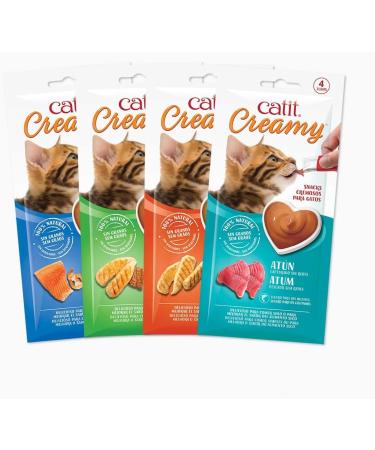 Buy Catit Creamy Treats for Cats - 4 Pack Salmon & Shrimp 40g | International Shipping Available - Buy Online on GoSupps.com