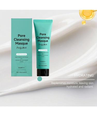 Pore-refining face mask - 75g - Brightening mud mask and whitehead remover - For men with dull dry and sensitive skin for daily and nighttime use - Buy Online on GoSupps.com