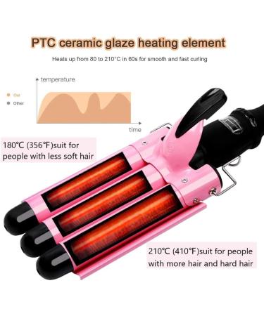 Hair Curling Iron 3 Barrel Wands 20/22/25/28/322mm Hair Waver Curling Iron for Long or Short Hair Professional Curling Wand Temperature Adjustable Heat Up Quickly Hot Tools (20mm) - Buy Online on GoSupps.com