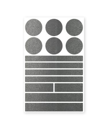 Reflecto Stick-on Reflector sticker in a noble metallic matt look-14-part set-self-adhesive-for textiles strollers satchels helmets jogging jacket backpack (black)
