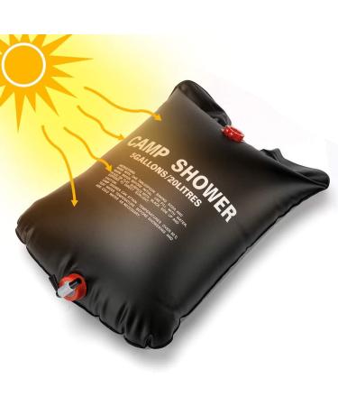 KIPIDA Solar Shower Bag - 5 Gallons/20L Heating Bag with Removable Hose and On-Off Switchable Shower Head - Camping, Beach, Swimming, Outdoor Traveling, Hiking - Buy Online on GoSupps.com