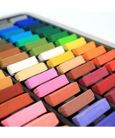 VIOLETTO Soft Chalk Pastels Set - 64 Colors + 2 Sticks - Non Toxic Dry Square Pastels for Artists, Kids, and Adults - Perfect for Painting and Hair Chalk - Short Pastels - Buy Online on GoSupps.com