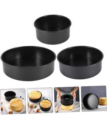 Zerodeko 3pcs Set Chiffon Cake Mold Mini Cake Pans Baking Cake Pan Nonstick Bakeware Deep Cake Pans Dessert Molds Cheesecake Pan Round Cake Pans Wedding Cooking Utensils Bread Carbon Steel - Buy Online on GoSupps.com
