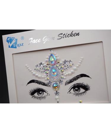 Face Gems & Rhinestone Stickers - Self-Adhesive Rave Accessories for Makeup & Festival | Mermaid Crystal Jewels - Buy Online on GoSupps.com