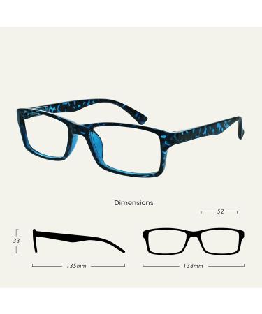 Buy Designer Blue Tortoiseshell Reading Glasses for Men & Women | UVR092BL +2.50 - Stylish & UV Protection - Buy Online on GoSupps.com
