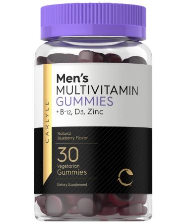 Carlyle Multivitamin Gummies for Men | 30 Count | Natural Blueberry Flavor | Plus B12 D3 and Zinc | Vegetarian Vitamin Supplement