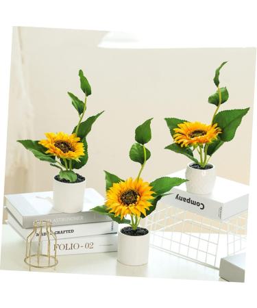 Zerodeko 2pcs Potted Sunflower Artificial Plants Indoor Greenery Houseplants Artificial Sunflower in Pots Fake Bonsai Plants Faux Sunflower Potted Ceramics Ornaments - Buy Online on GoSupps.com