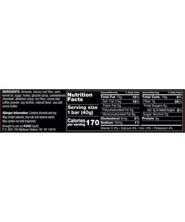 KIND Dark Chocolate Mocha Almond Bar - 5g Sugar, 5g Protein, Gluten-Free - 12 Pack (1.4 oz) - Buy Online on GoSupps.com