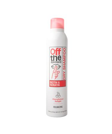 OFF THE RECORD Dry Shampoo - Biotin Enriched Keratin Vitamin E Silk Protein and Aloe Vera - No White Powder Residue Refreshes and Revitalizes Hair - 4 Scent Available (Cherry)