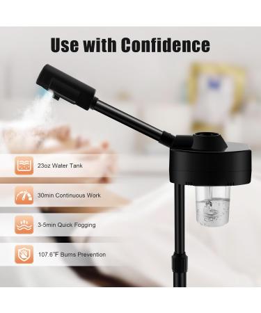 Vaporisateur pour le visage 800 W avec buse 360 et 4 roues r servoir d'eau de 680 ml hauteur r glable de 10 20 cm pour salon maison - Buy Online on GoSupps.com