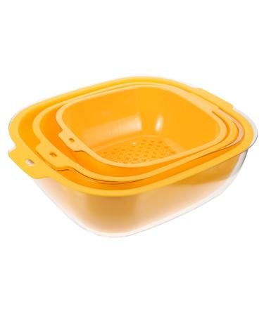 Alipis 1 Set Food Basket Thicken Vegetable Holder Kitchen Vegetables Supply Washing Storage Double-Layer 32X27CM Orange