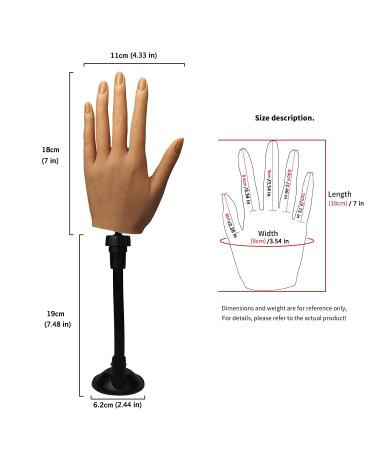 Flexible Silicone Practice Hand for Acrylic Nails - Life Size Female Mannequin Hand with Stand for Nail Art Practice (3# Left Hand) - Buy Online on GoSupps.com