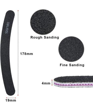 URAQT 15PCS Nail Files Set - Curved Fingernail Files - Double-Sided Emery Board - 100/180 Grit - Professional Manicure Tools for Home and Salon Use - Black - Buy Online on GoSupps.com