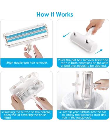 Pet Hair Remover Roller - YOUTHINK Lint Roller Remover Brush Tool for Removing Dog&Cat Hair from Furniture Carpets Bedding Sofa Clothing and More(Blue-White) - Buy Online on GoSupps.com