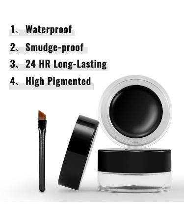 Erinde Gel Eyeliner - Waterproof & Long Lasting Cream Gel, High-Intensity Pigments - Smudge-Proof Eye Makeup in Water Blue - Includes 2 Eyeliner Brushes - Buy Online on GoSupps.com