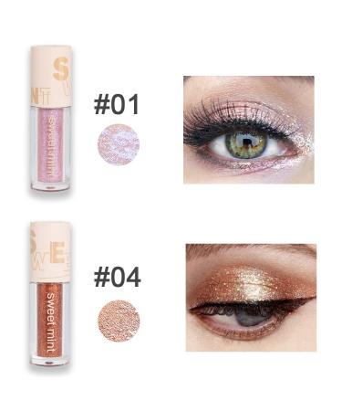 SUAKE 2Pcs Waterproof Champagne Liquid Shimmer Eyeshadow Sticks - Quick-Drying Purple Glitter Eyeliner for Party Makeup - Buy Online on GoSupps.com