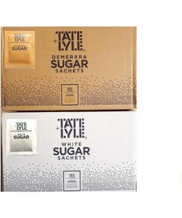 40 Count Mixed White and Brown Demerara Cane Sugar Sachets - Individually Wrapped Pure Granulated Sugar - Pack of 1 - Buy Online on GoSupps.com