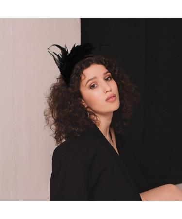 Vintage Black Fascinator Headband with Feathers for Women - Perfect for Parties | International Shipping - Buy Online on GoSupps.com