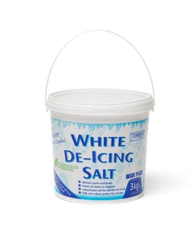 Boyz Toys RY521 White De-Icing Rock Salt Grit for Keeping Driveways and Paths Clear of Ice & Snow - 3kg Tub