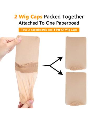 Lsybeauty 4 Pcs Light Brown Stretchy Nylon Wig Caps for Women, Men, and Children - Bald Cap for Wigs - Nude Wig Cap for Long Hair - Pack of 1 - Buy Online on GoSupps.com