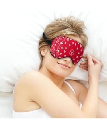 Buy Red Western Paisley Sleep Mask for Women - Adjustable Eye Shades with Elastic Strap for Ultimate Comfort - Buy Online on GoSupps.com
