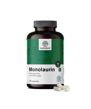 Be Healthy Group doo Monolaurin 120 Vegetable Capsules 500 mg per Daily Serving Natural Compound 4month supply Ester of Lauric Acid Body Support