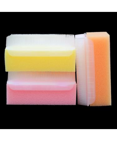 Baby brush baby head skin massage brush Baby Cradle Cap brush baby bathing washer sensory brush and sterile bathing sponge double -sided brush (3 PCs)