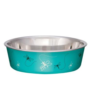 Loving Pets Designer & Expressions Bella Bowl Dog Bowl Small Dragonfly- Turquoise