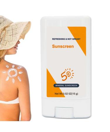 Portable Sunscreen Stick SPF 50 with Hyaluronic Acid - Broad Spectrum Sun Protection for Face and Body Non-Greasy Water Resistant and Refreshing
