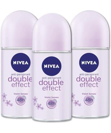 NIVEA DOUBLE EFFECT ROLL-ON FREE ALCOHOL ANTIPERSPIRANT DEODORANT 48 HOURS SKIN TOLERANCE DERMATOLOGICALLY PROVEN (PACK OF 3) Double Effect 3 - Buy Online on GoSupps.com