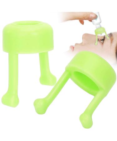 Portable eye drop bottles Auxiliary stand, 2-part Portable eye drop tools Aid Applicator Practical holder for eye ointments and eye drop bottles(green)