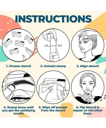 miduoidn Eyebrow Stamp Stencil Kit Waterproof Brow Powder Definer Makeup Tools Hair Root Cover Up Styling Conceal Stick Stencils Black Brown - Buy Online on GoSupps.com