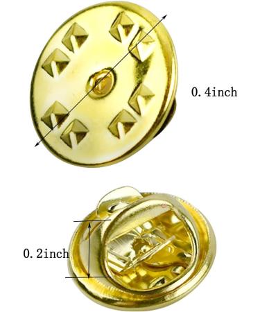 100PCS Metal Locking Pin Backs - Brass Clutch for Brooch Tie Hat Badge - Gold Replacement - Buy Online on GoSupps.com