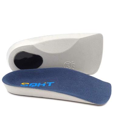 SQHT 3/4 Orthotics Shoe Insoles - Arch Support Insert Correct Over-Pronation  Fallen Arches  Flat Feet Metatarsal Support (L - W11-12.5 | M9.5-11)