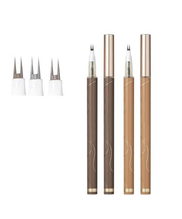 Double Tip Lower Eyelash Pencil 2024 Upgraded 3D Waterproof 2 Tip Eyelash Pen Eye Liner Liquid Eyeliner with Micro Fork Tip for Girls Women Natural Makeup Fine Stroke Eyebrow Pencil (#2+#3)