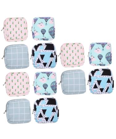 Gleavi 12 STK Storage bags for women's bandages Teenager pads Red drop period for girls Multifunctional period pocket makeup brushes. Travel product polyester storage