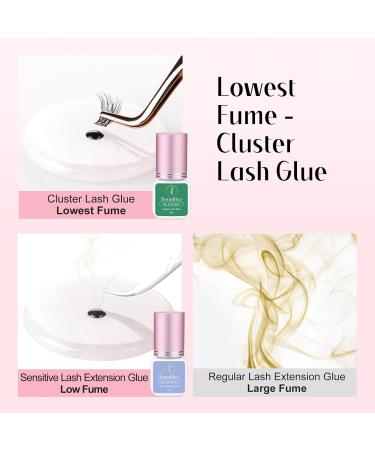 Allove Cluster Eyelash Adhesive - Sensitive Waterproof No Smoke 1 Week Retention 5ml DIY Lash Glue for Individual Eyelashes - Buy Online on GoSupps.com