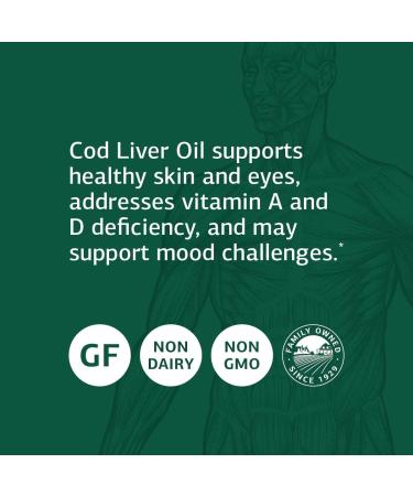 Standard Process Cod Liver Oil - Whole Food EPA and DHA Supplement for Eye, Skin, Bone, and Heart Health - 180 Softgels - Buy Online on GoSupps.com