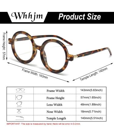 Round Blue Light Blocking Glasses for Men & Women | Retro 70s Oversized Circle Frame Eyewear - Tortoise 48mm - Buy Online on GoSupps.com