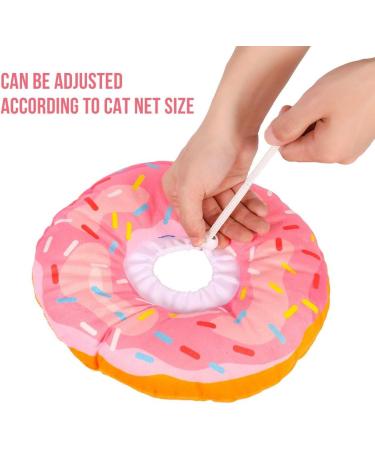 Xinzistar Cat Cone Collar - Adjustable Soft Recovery Collar for Cats - Healing Elizabeth Collar for Post-Surgery - Comfy Cotton Cone - S Pink Donut Design - Buy Online on GoSupps.com