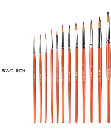 12Pcs Watercolor Paint Brushes Set for Acrylic, Gouache, Oil - Round Pointed Brushes for Artists - Short Handle - Miniature & Model Painting - Buy Online on GoSupps.com