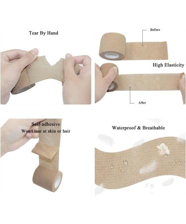 MINGYUE Self Adhesive Bandage Wrap - 6 Pack of 4"x5 Yards Athletic Tape for Sports Wrist & Ankle - Cohesive Vet Tape (Black - Buy Online on GoSupps.com