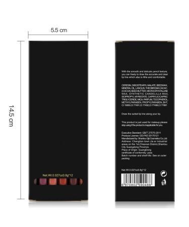 Buy Long Lasting Contour Lip Pencil Set - 12 Waterproof Matte Colors | Professional Lipliner for Perfect Shaping | International Shipping Available - Buy Online on GoSupps.com